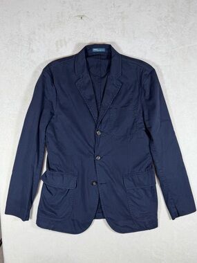Polo Ralph Lauren 42R Casual Cotton Classic Navy Sport Coat Jacket Summer Style